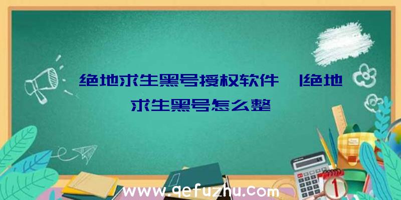 「绝地求生黑号授权软件」|绝地求生黑号怎么整